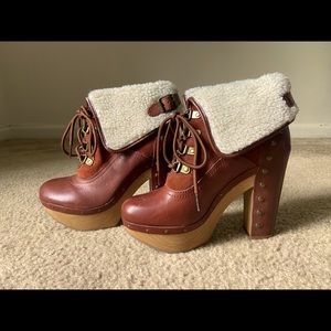 Lucky Brand Brown Platform Booties